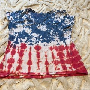 Hanes Live love color tie died v neck t shirt